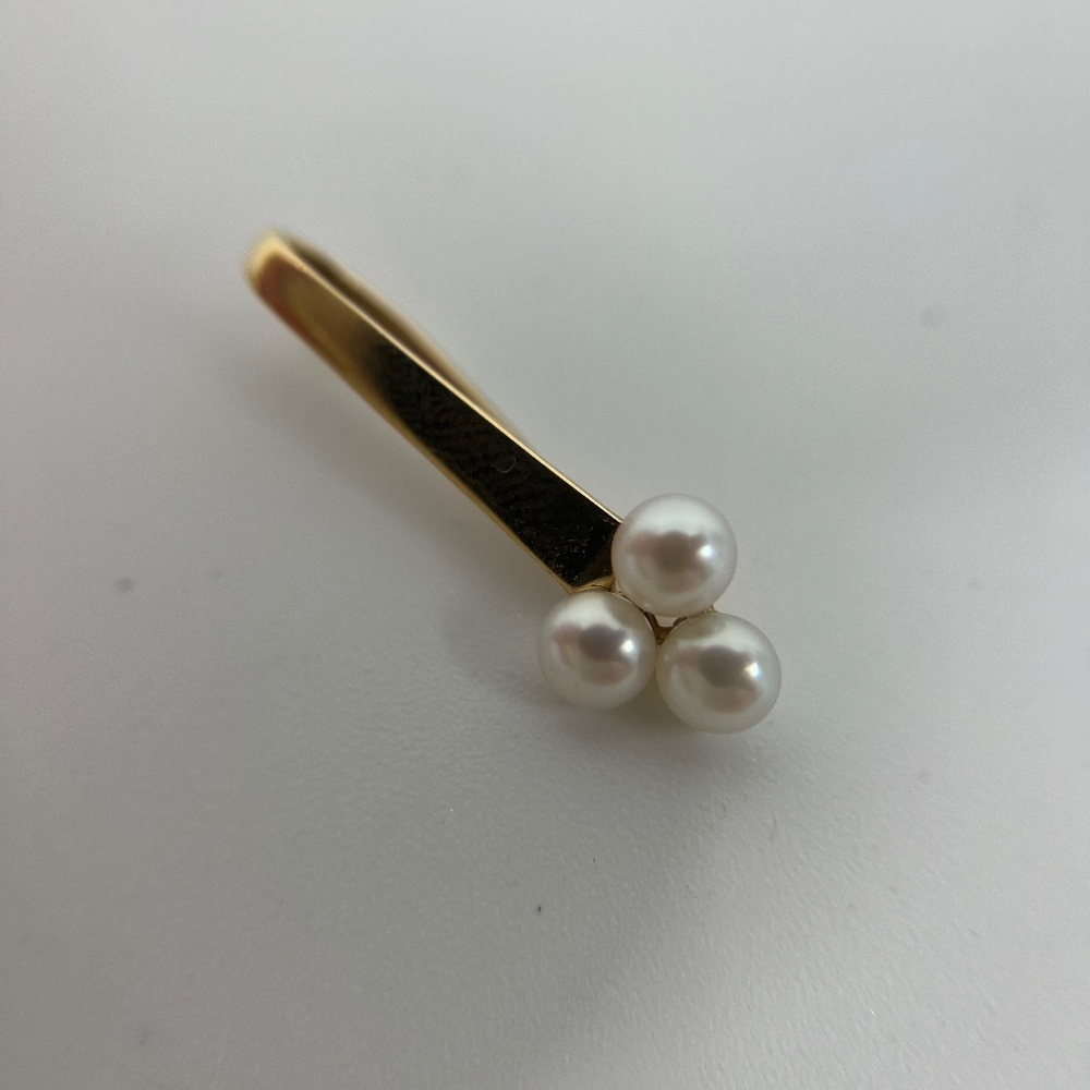 14kt gold triple pearl pendant